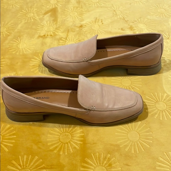 Lucky Brand Tan Leather Loafers Square Toe Stacked Heel - Picture 2 of 9